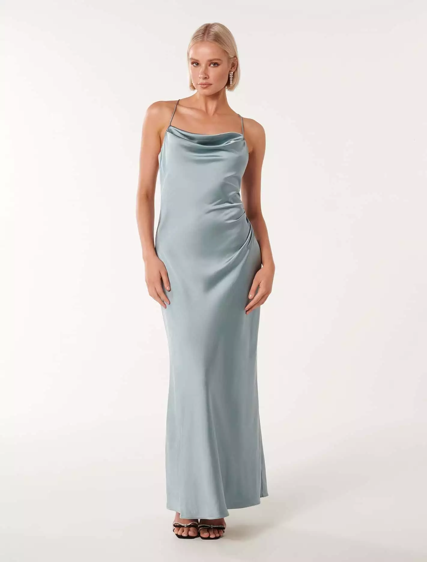 Ruby Tie Back Satin Maxi Dress