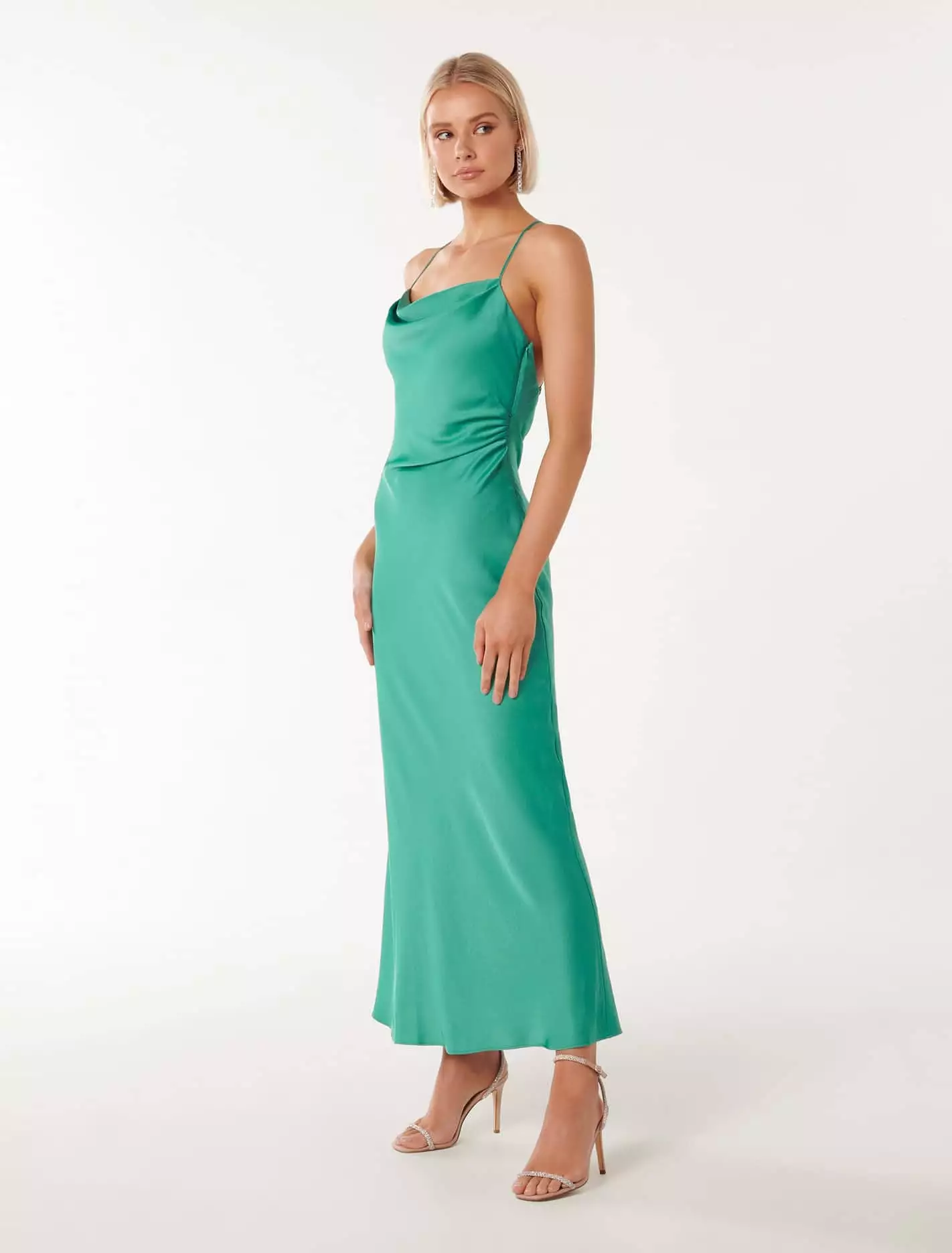 Ruby Tie Back Satin Maxi Dress