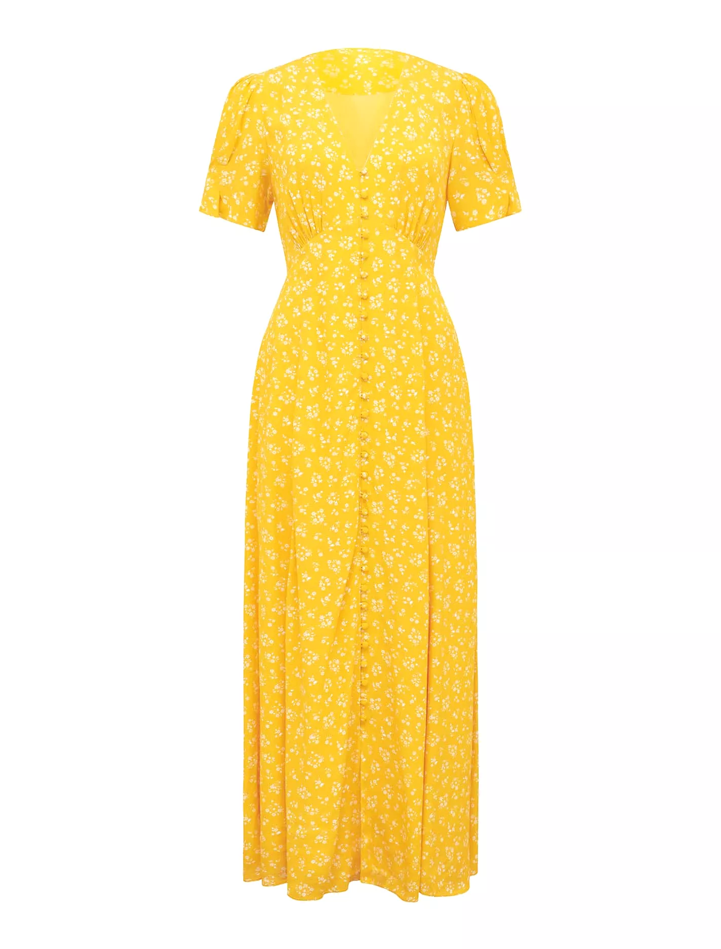 Saffron Printed Midi Sun Dress