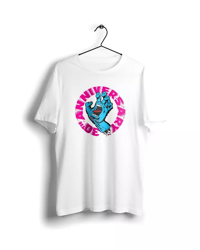 Santa Cruz Screaming Hand   - Digital Graphics Basic T-shirt White