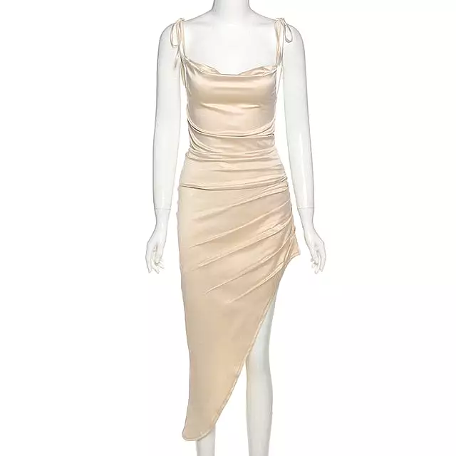 Satori Golden Ruched Dress