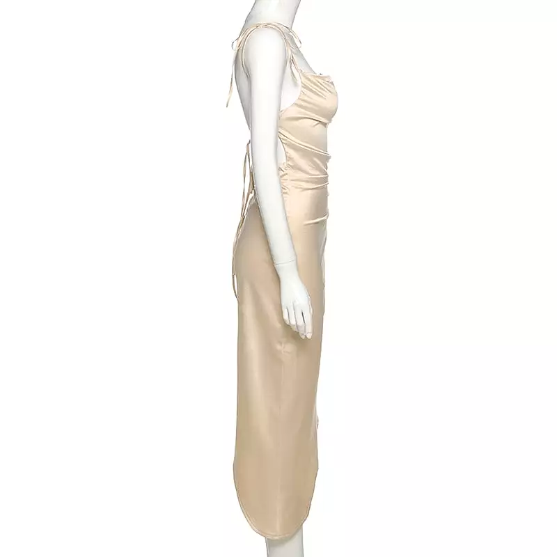 Satori Golden Ruched Dress