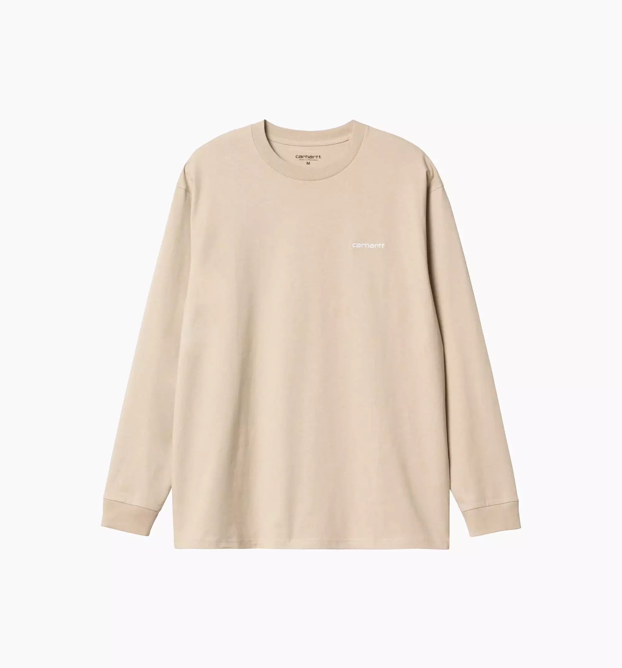 Script Mens Long Sleeve Shirt - Beige