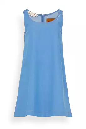 Sleeveless Denim Shift Dress in Azure