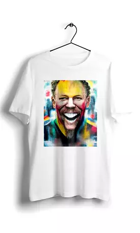 Smiley James Hetfield in Eduardo Kobra street style  -Digital Graphics Basic T-shirt White