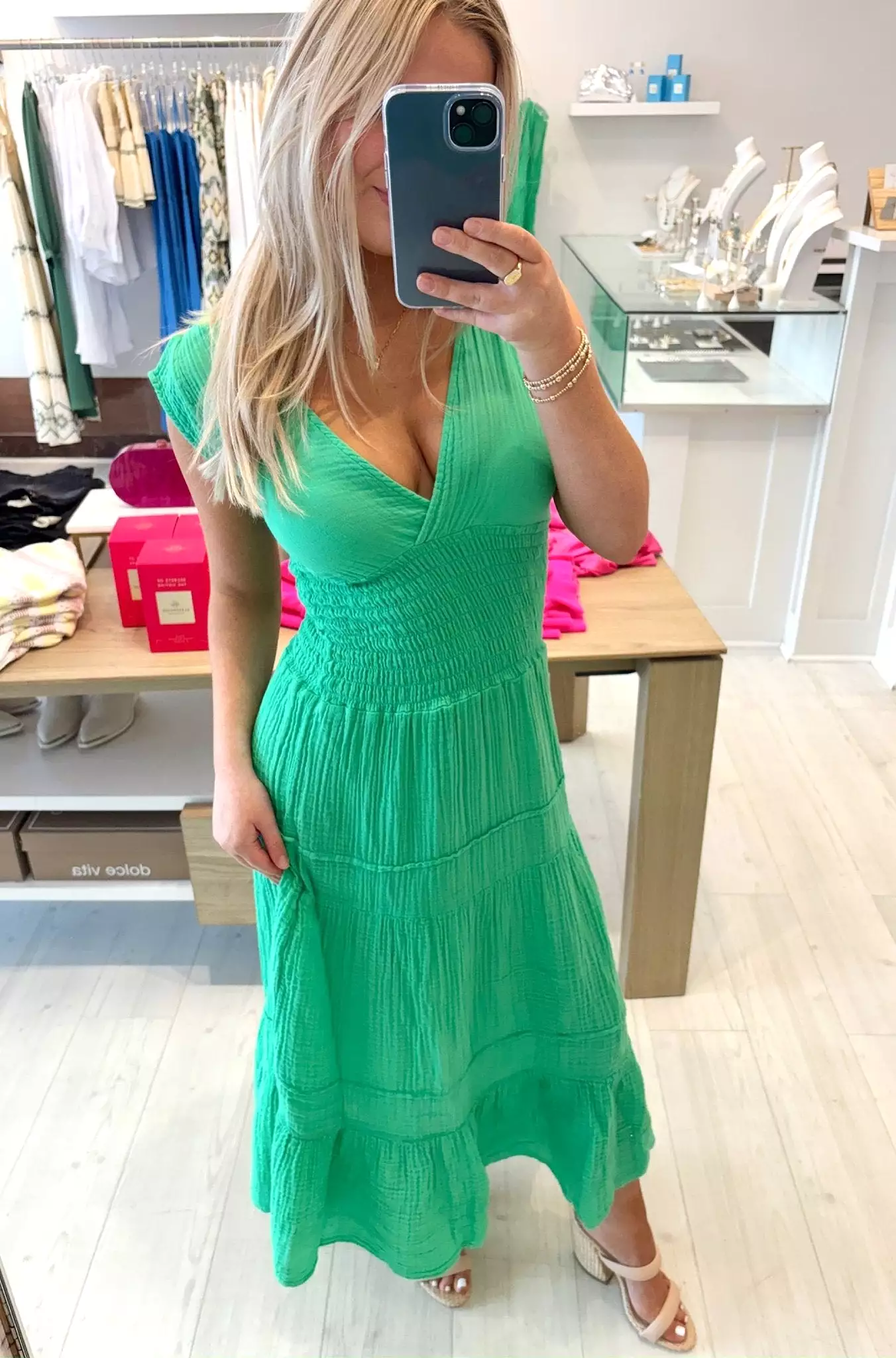 Smock Dress in Green