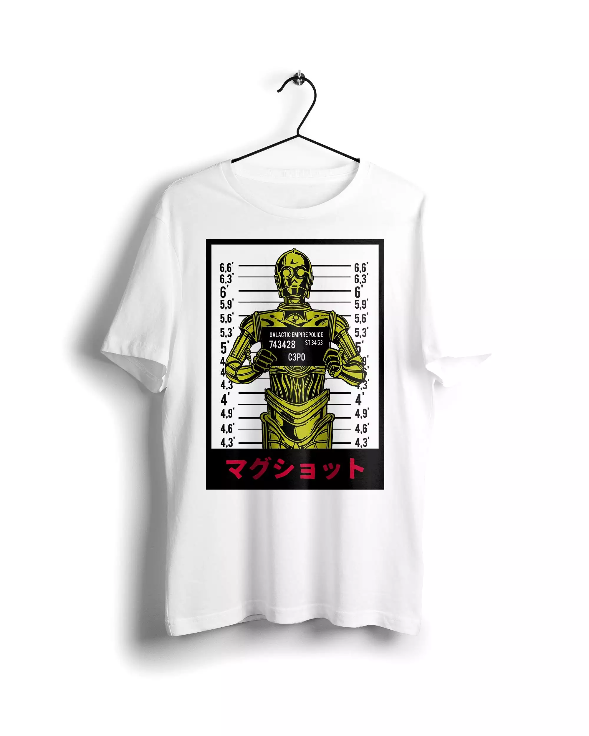 Star wars 3PO Mugshot - Digital Graphics Basic T-shirt White