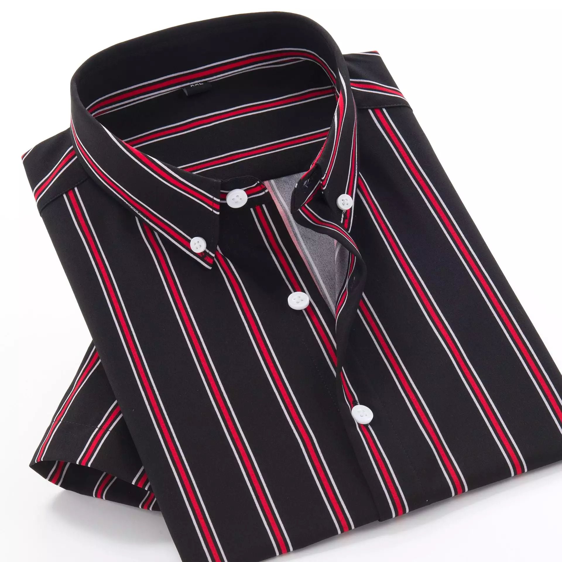 striped short-sleeved men's loose shirt