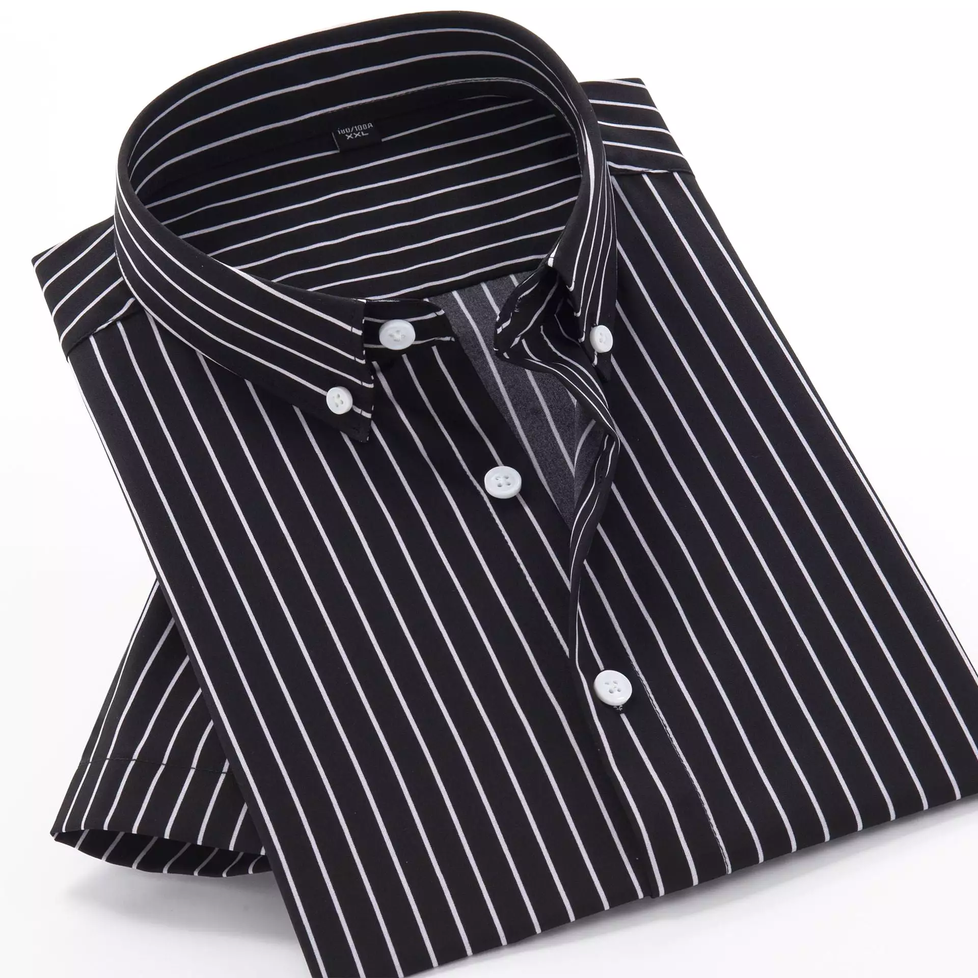 striped short-sleeved men's loose shirt