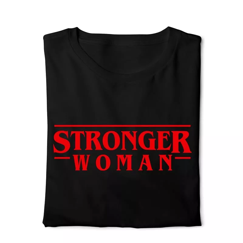 Stronger Woman Digital Graphics Basic T-shirt black