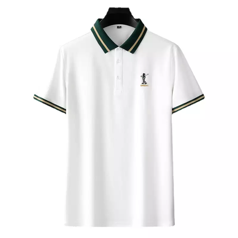 Summer men's embroidered short-sleeved polo shirt