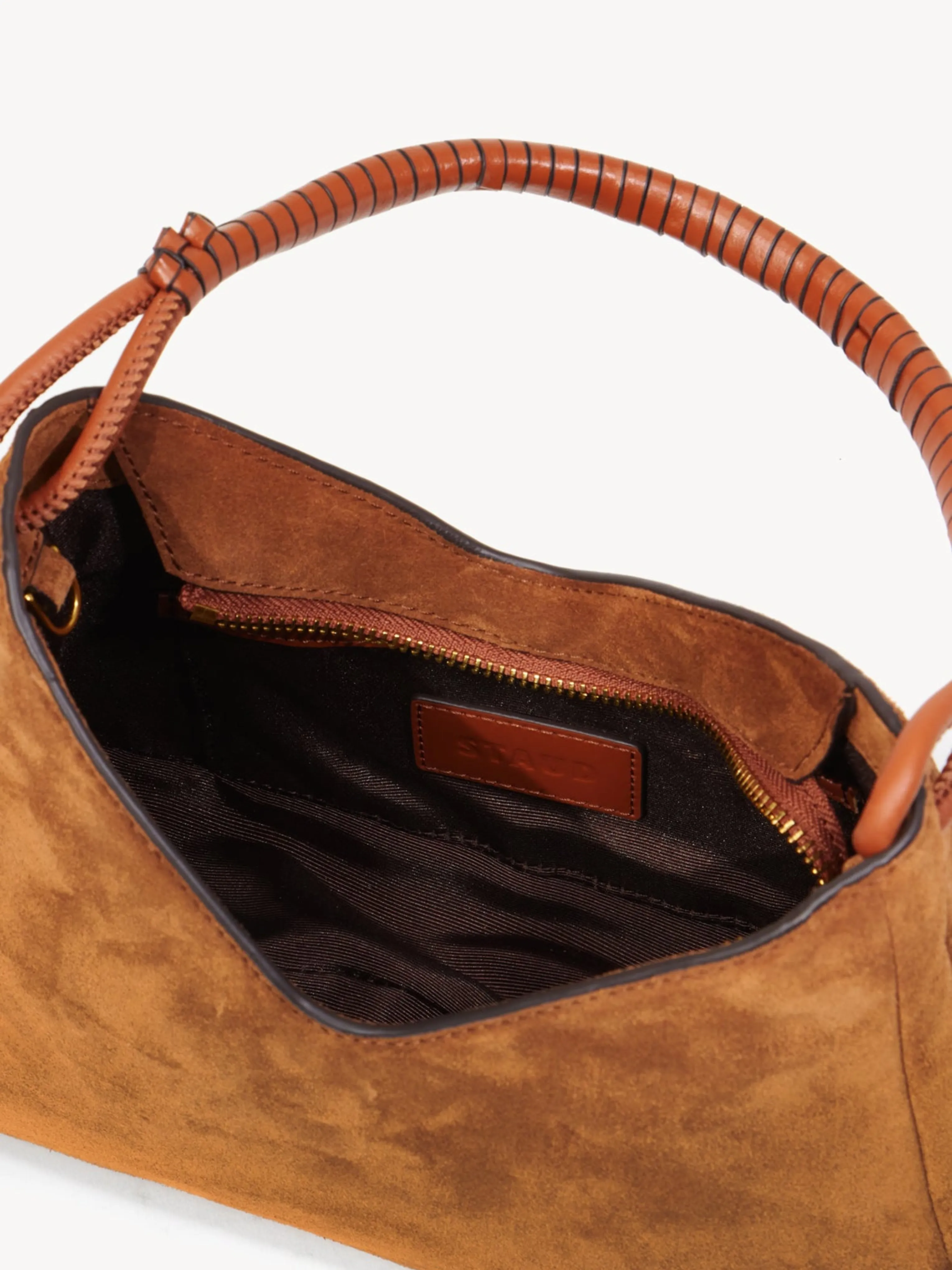 Valerie Hobo Shoulder Bag in Tan Suede