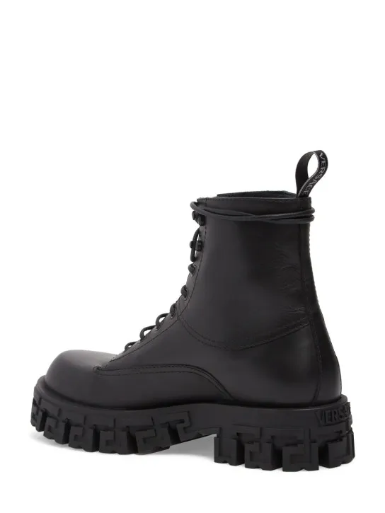 Versace   Leather combat boots 