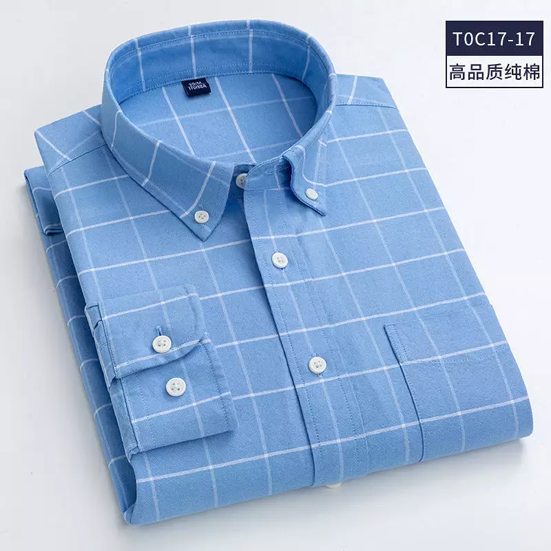 Washed cotton Oxford shirt men's casual shirt