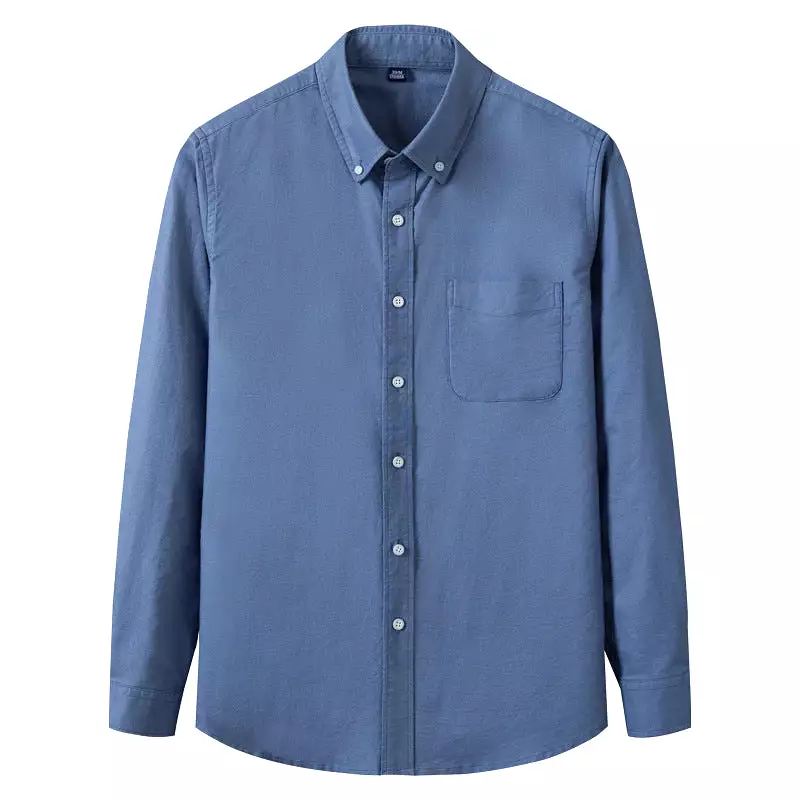 Washed cotton Oxford shirt men's casual shirt