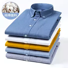 Washed cotton Oxford shirt men's casual shirt