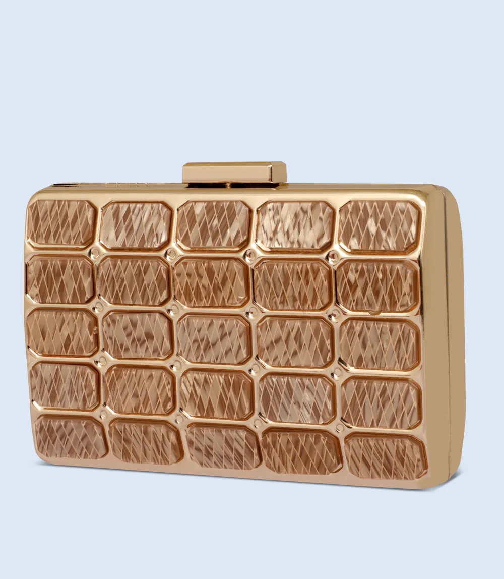 WB2455-GOLDEN-Women Snazzy Clutch