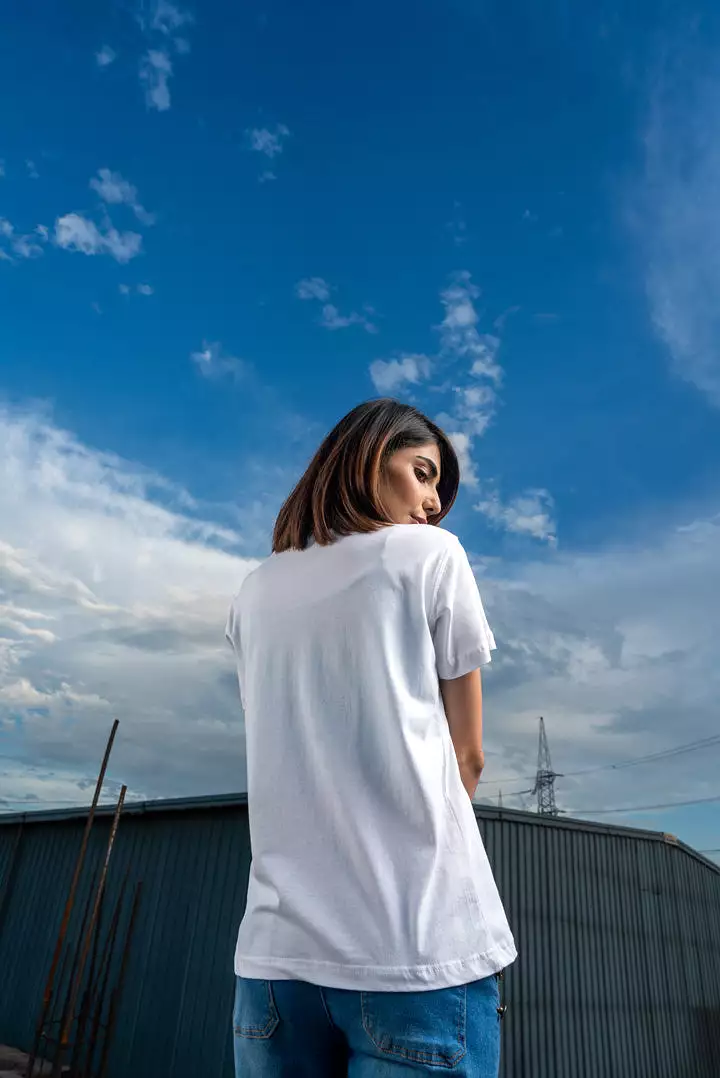 WHITE COTTON T-SHIRT