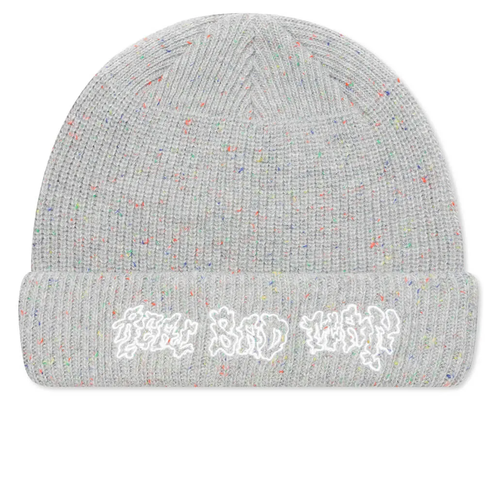 Wild Record Knit Beanie - Grey